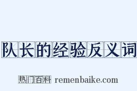 队长的经验反义词是什么意思的图片